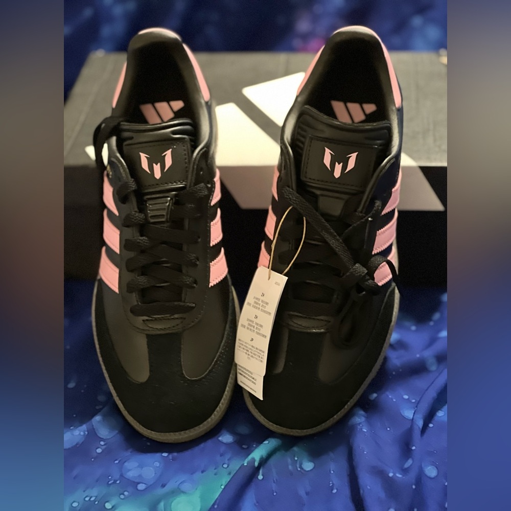 Adidas Women's MESSI Black and Pink Sneakers